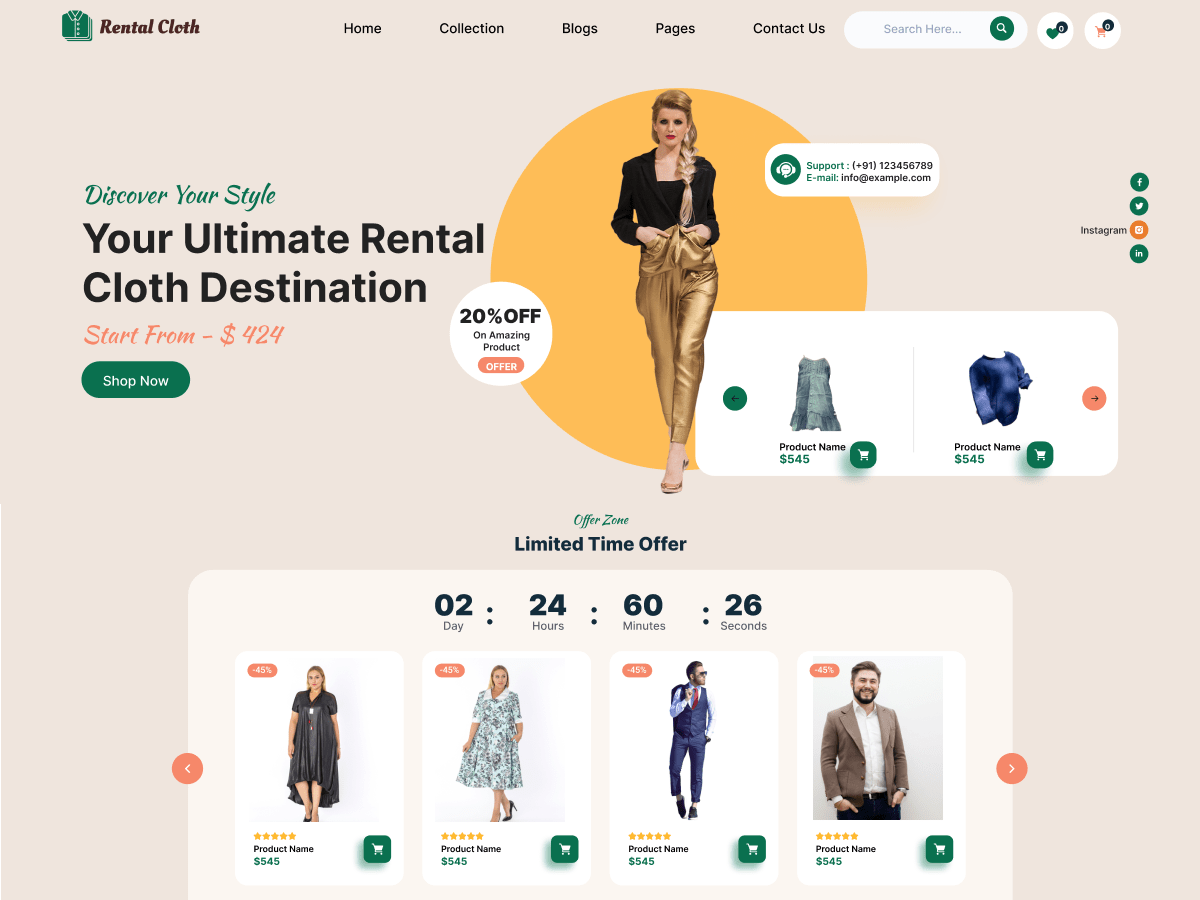 Cloth Rental Shop - Tema WordPress Cloth Rental Shop