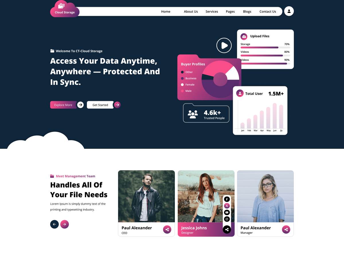 Cloud Storage Services - Tema WordPress Cloud Storage Services