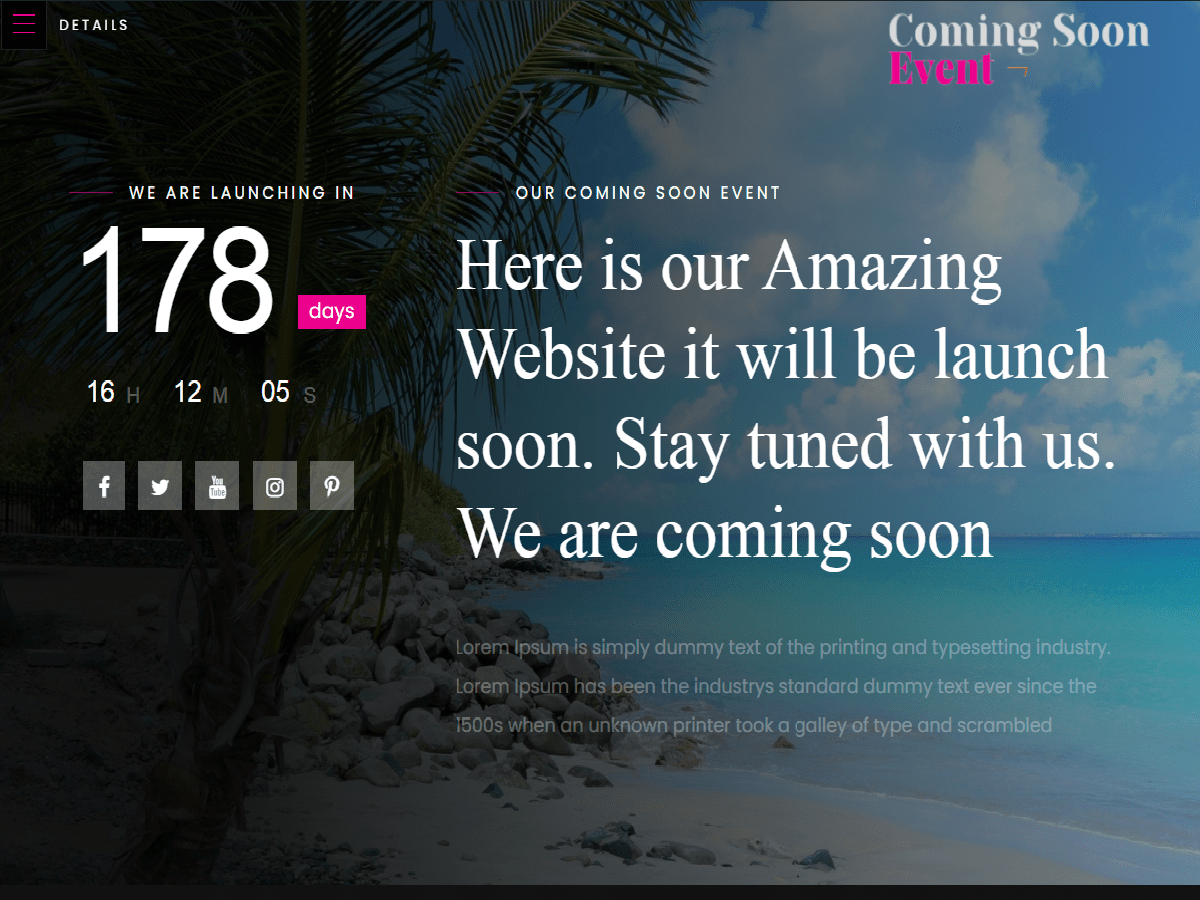 Coming Soon Event
