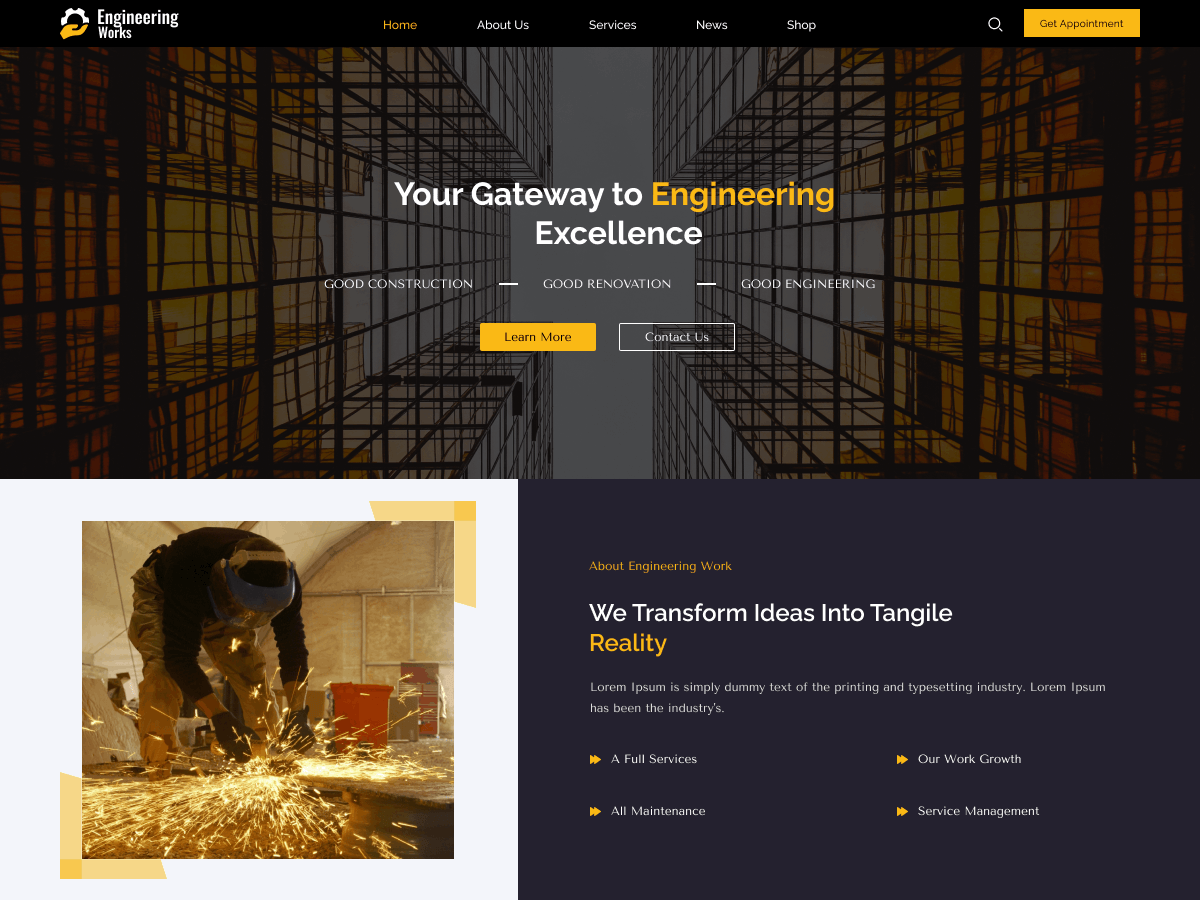 Construction Engineer - Tema WordPress Construction Engineer
