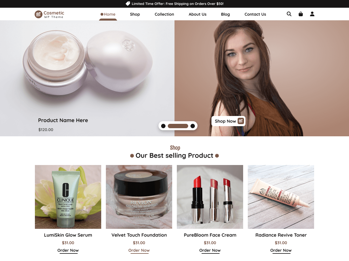 Cosmetics Shop - Tema WordPress Cosmetics Shop