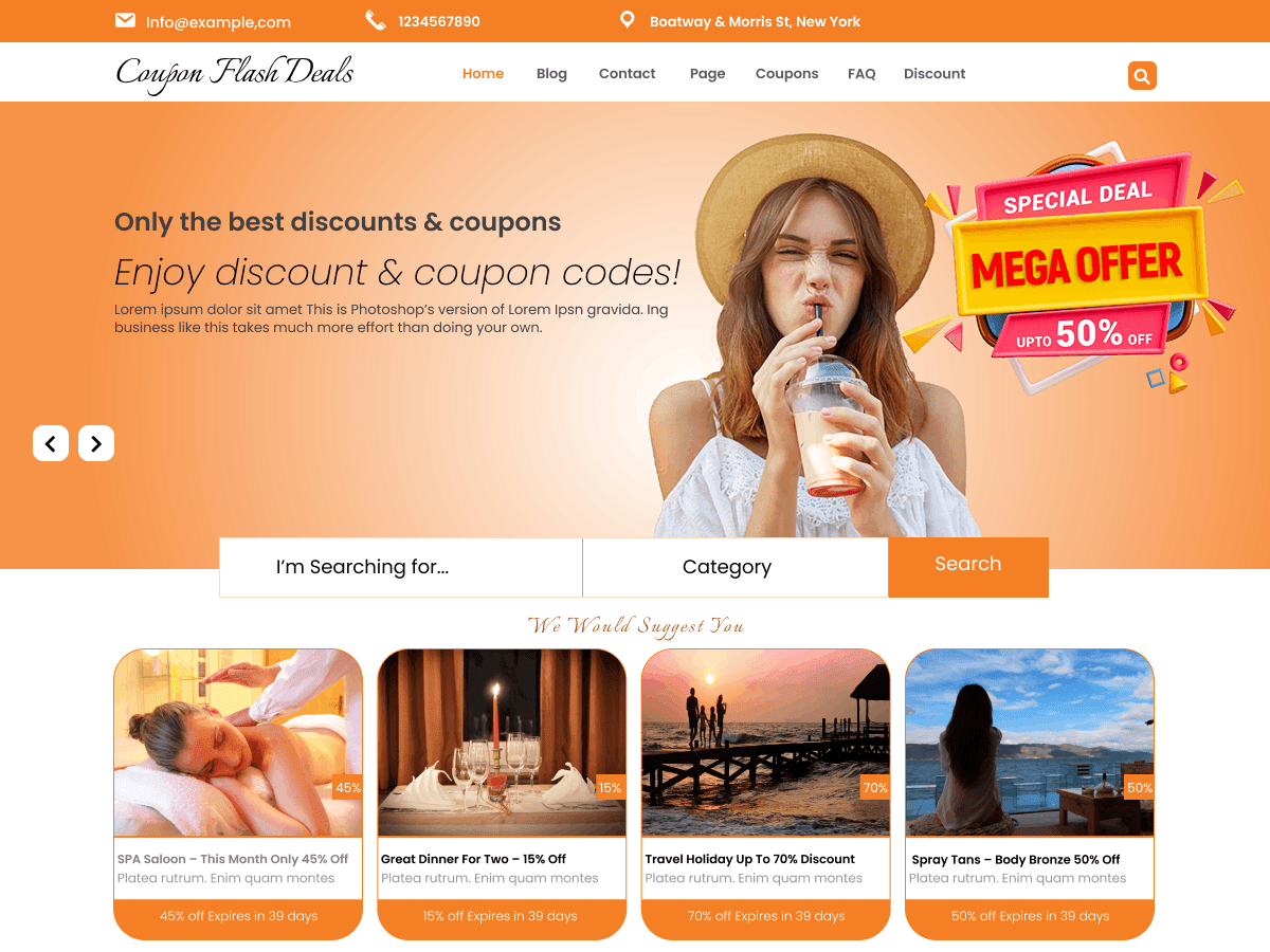 Coupon Flash Deals - Tema WordPress Coupon Flash Deals