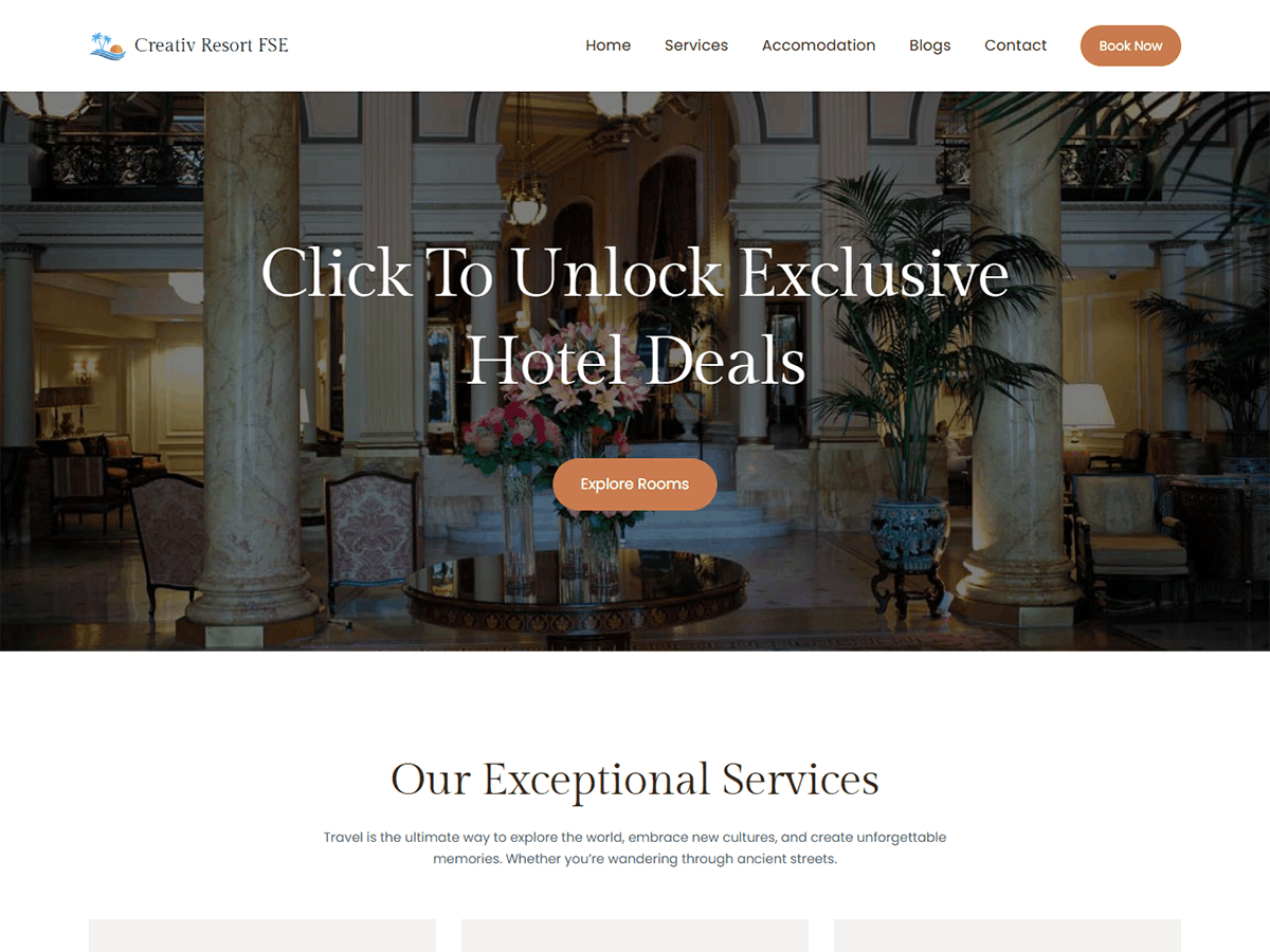 Creativ Resort FSE - Tema WordPress Creativ Resort FSE