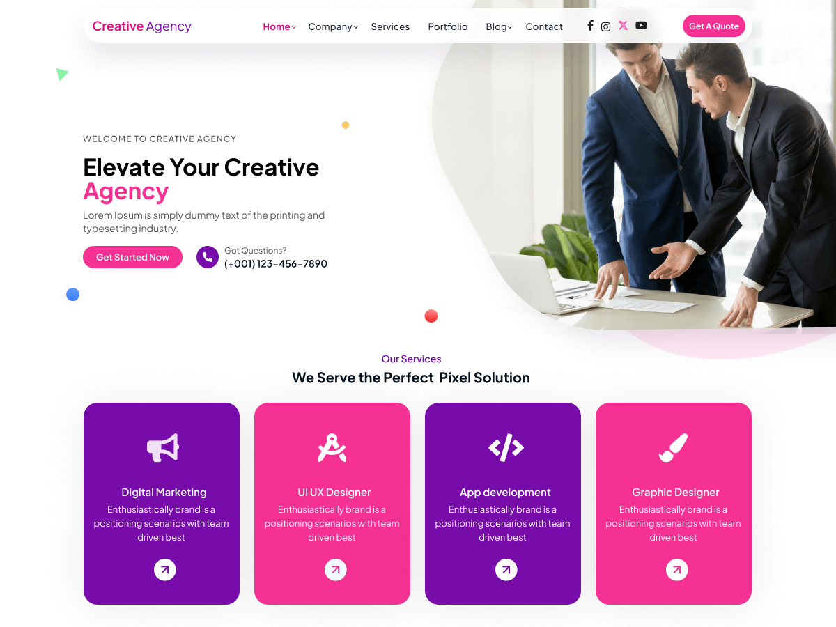Creative Design Agency - Tema WordPress Creative Design Agency
