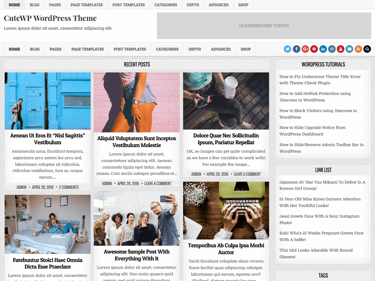 CuteWP - Tema WordPress CuteWP