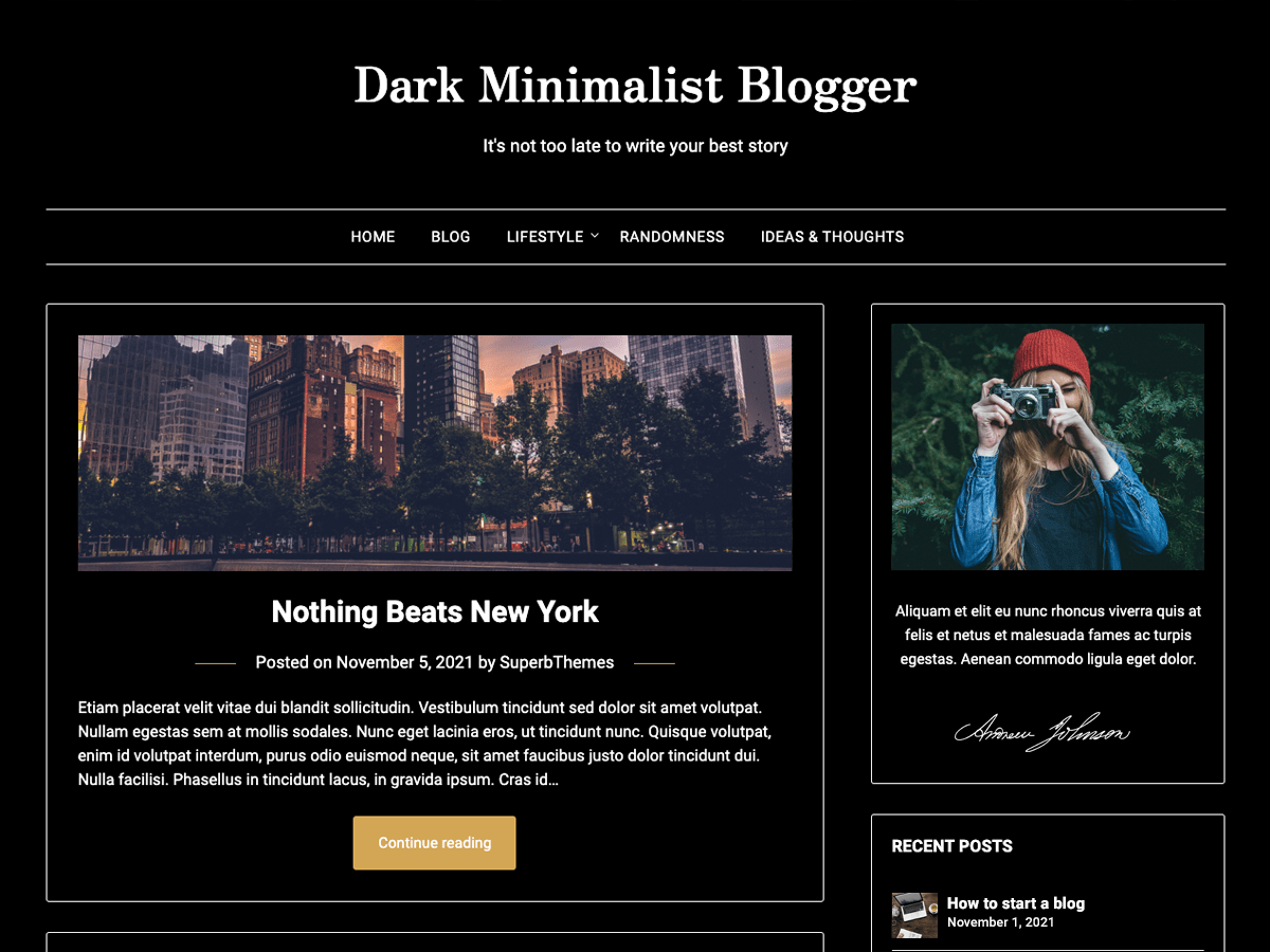 Dark Minimalistblogger