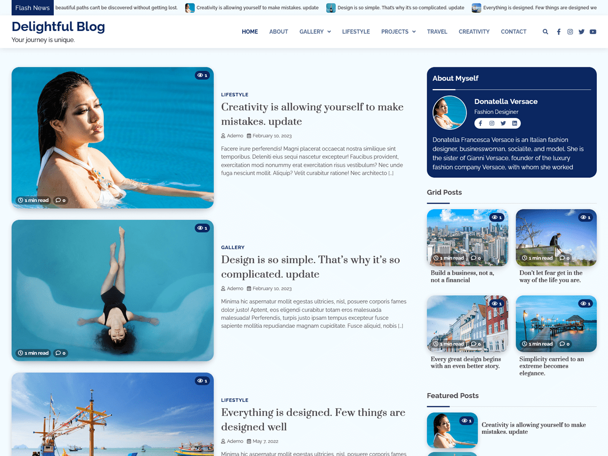 Delightful Blog - Tema WordPress Delightful Blog