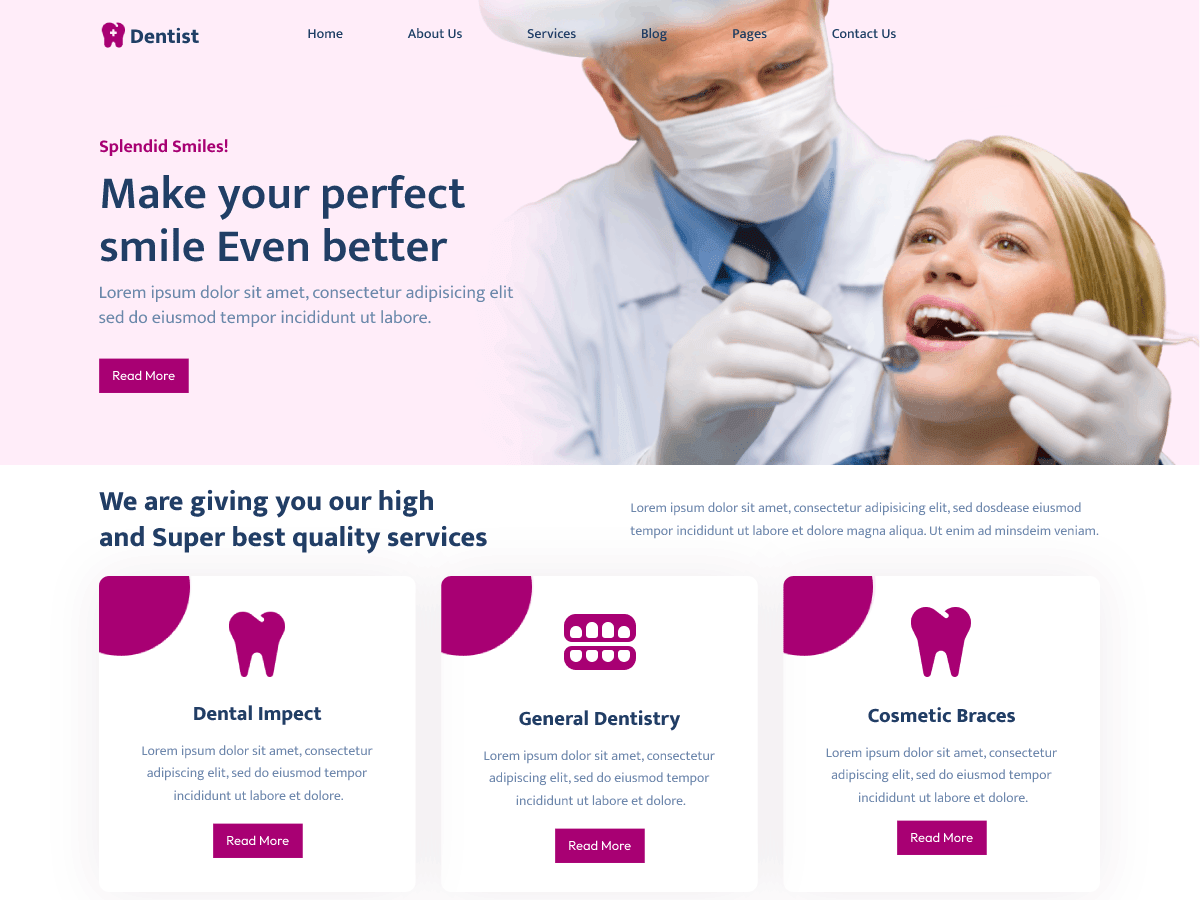 Dentist Dental Care - Tema WordPress Dentist Dental Care