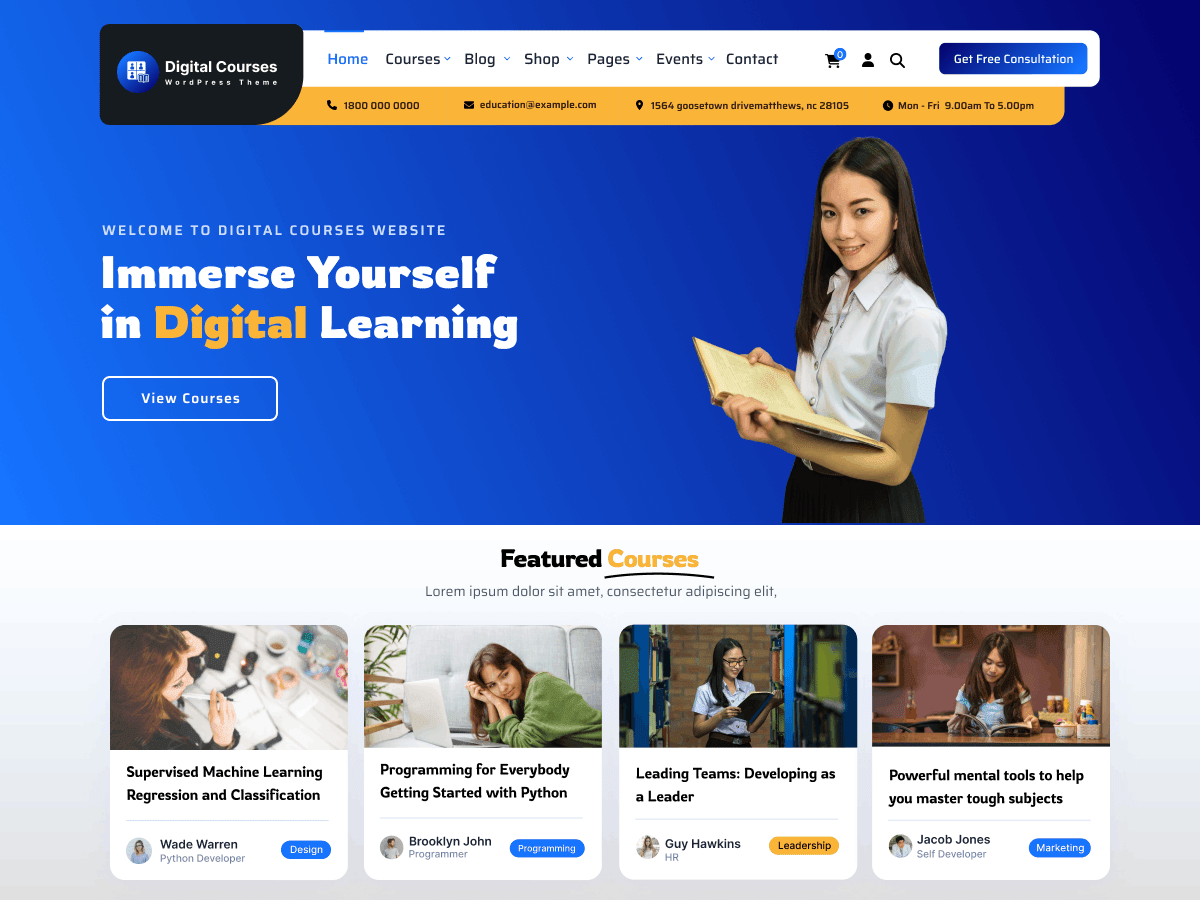 Digital Online Courses - Tema WordPress Digital Online Courses