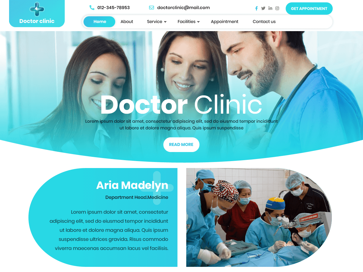 Doctor Clinic - Tema WordPress Doctor Clinic