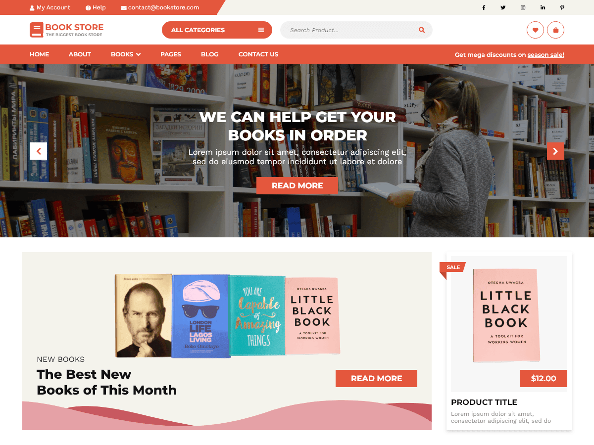 Ebook Store - Tema WordPress Ebook Store