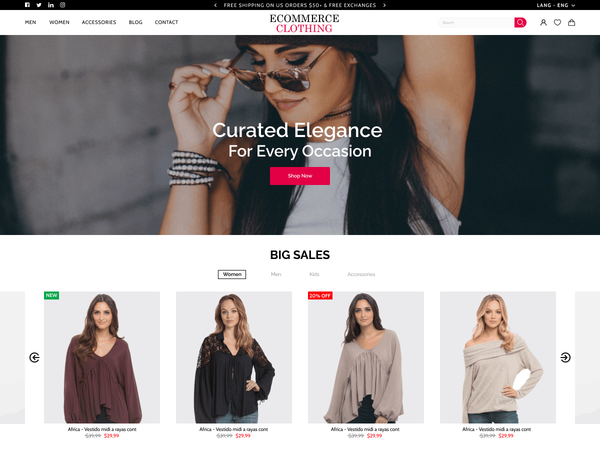 Ecommerce Clothing - Tema WordPress Ecommerce Clothing