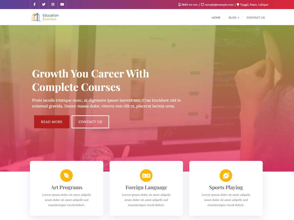 Education Business School - Tema WordPress Education Business School
