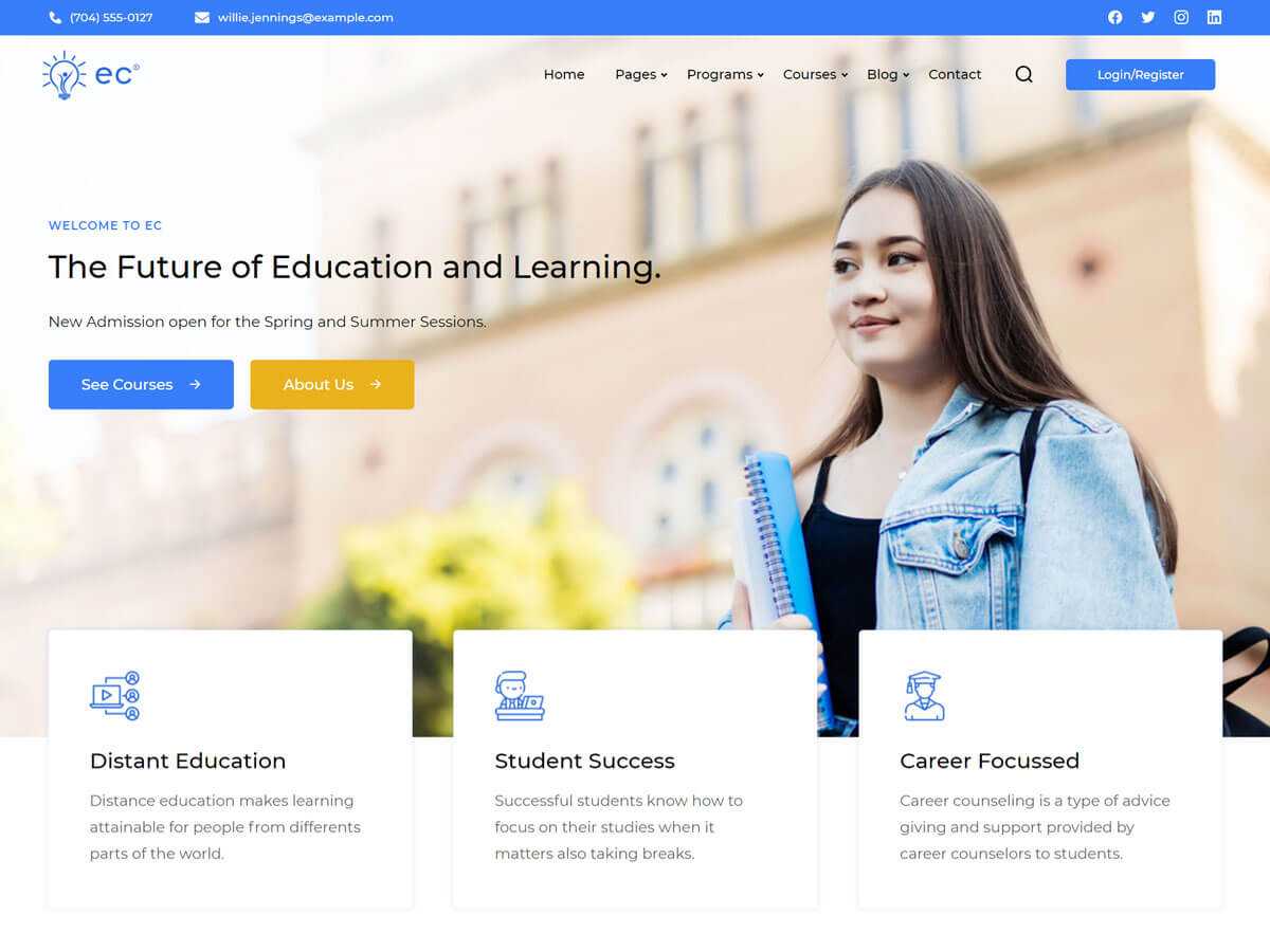Education Center - Tema WordPress Education Center