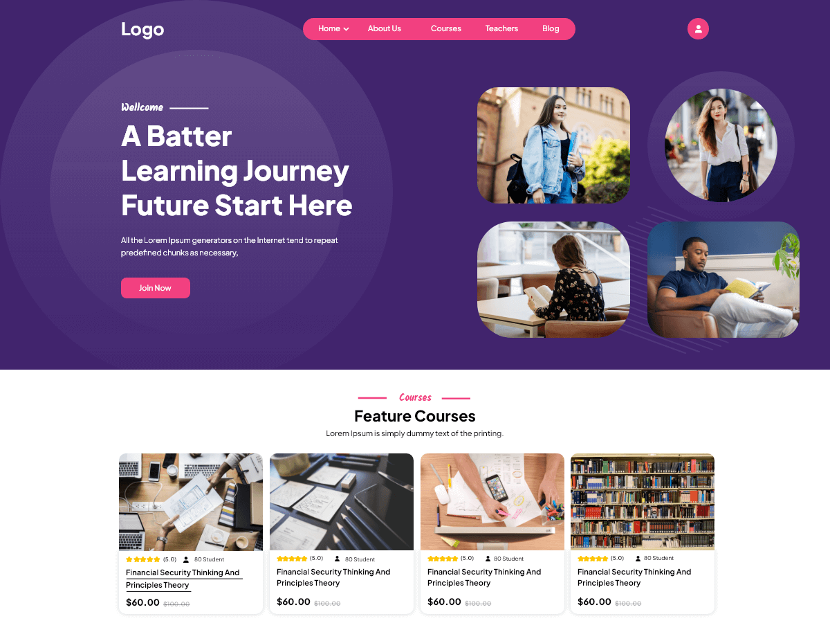 Educational Landing Page - Tema WordPress Educational Landing Page