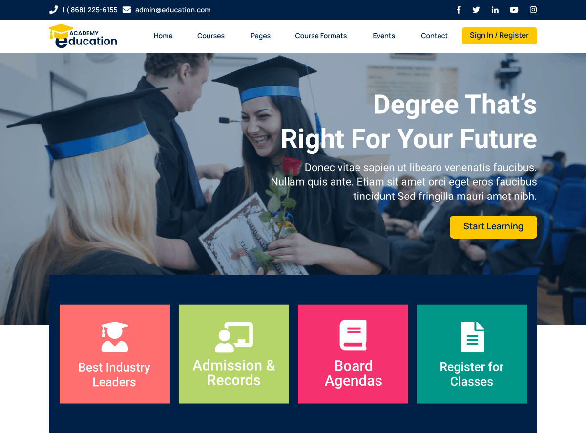 Elearning Academy Education - Tema WordPress Elearning Academy Education