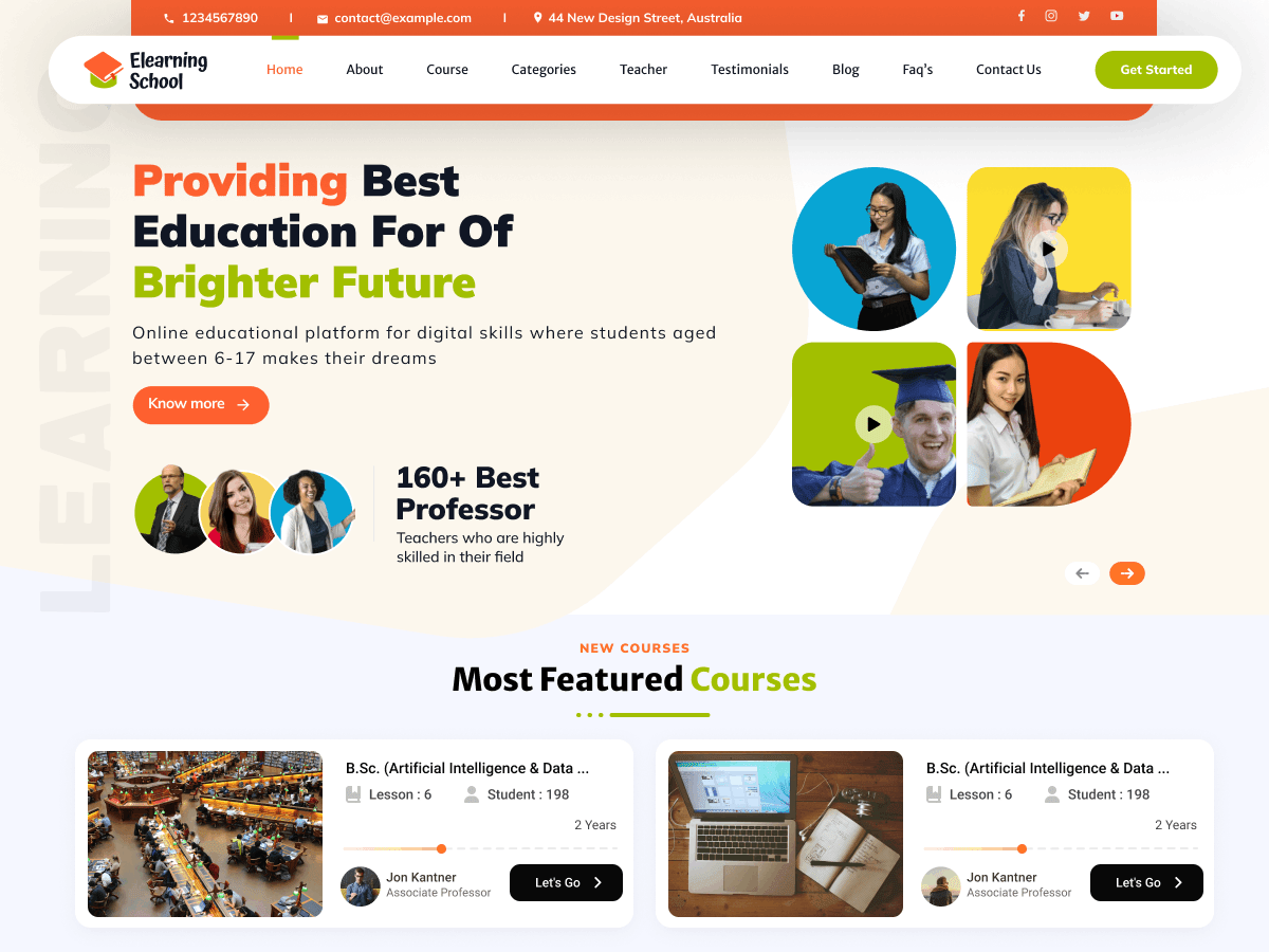 Elearning School - Tema WordPress Elearning School