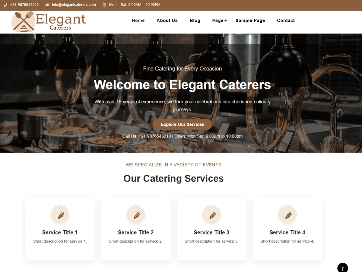 Elegant Caterers - Tema WordPress Elegant Caterers