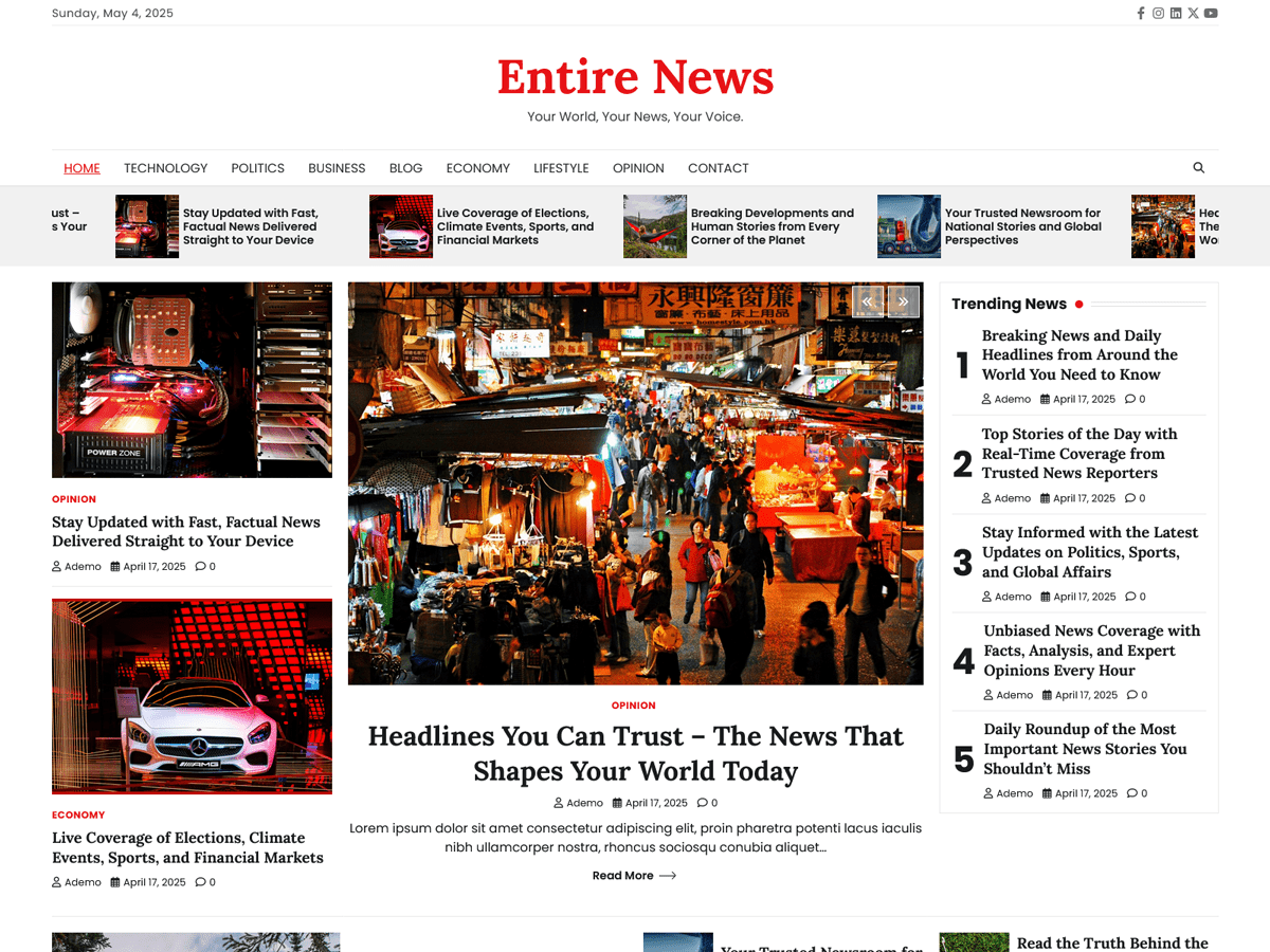 Entire News - Tema WordPress Entire News
