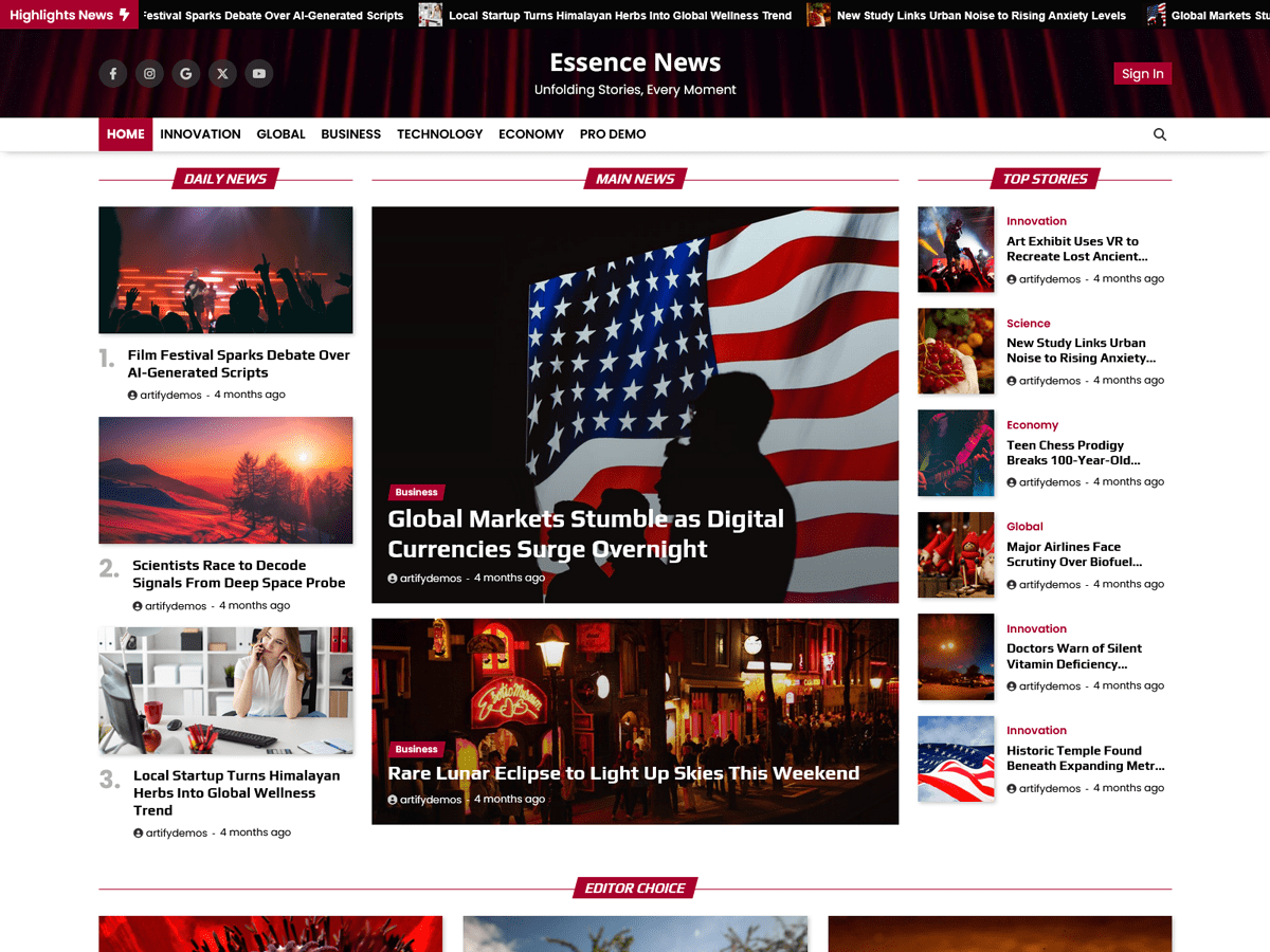 Essence News - Tema WordPress Essence News