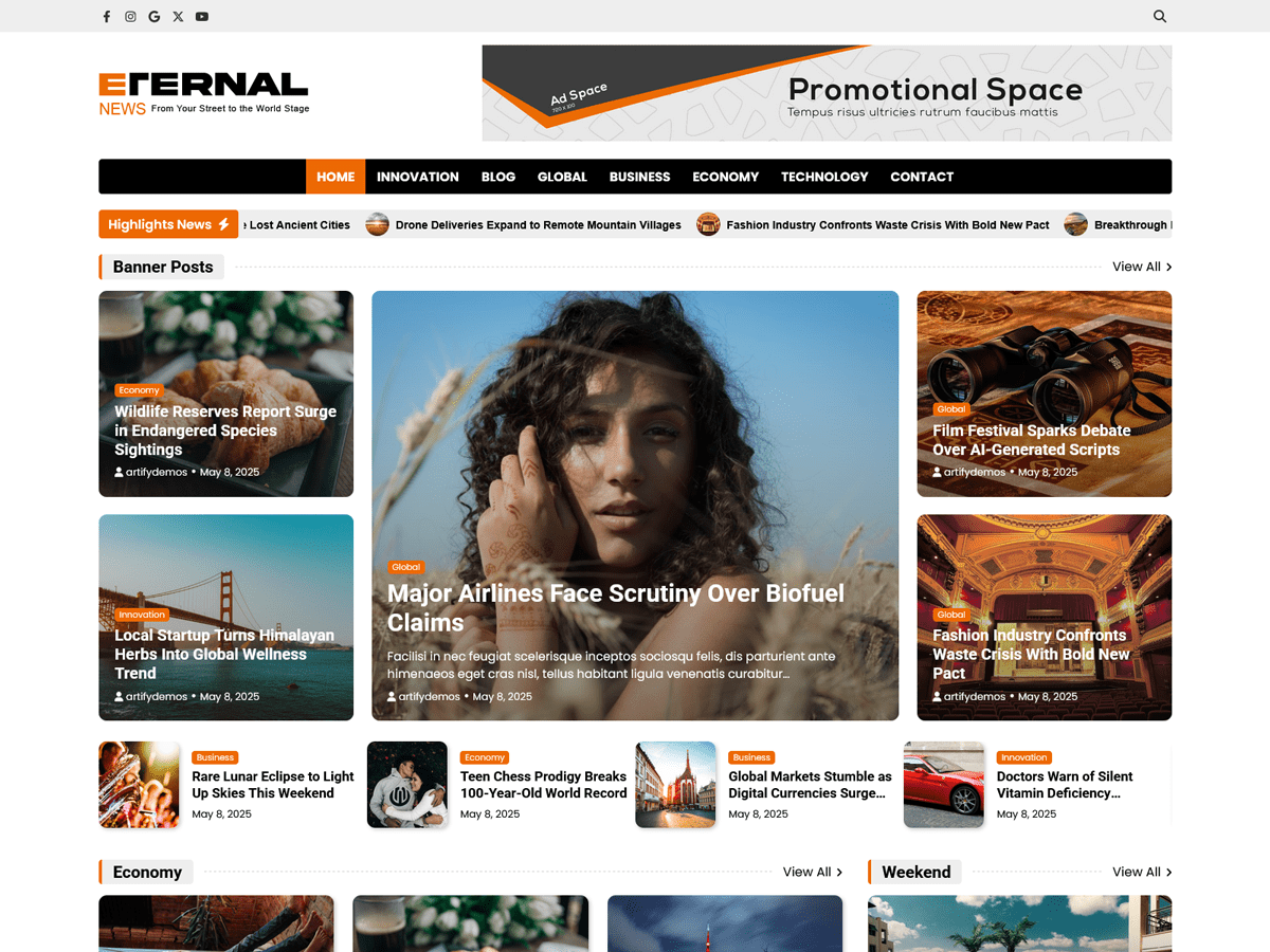 Eternal News - Tema WordPress Eternal News