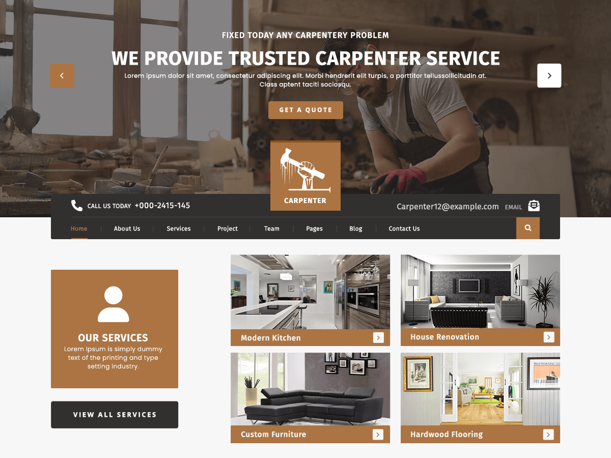 Expert Carpenter Shop - Tema WordPress Expert Carpenter Shop