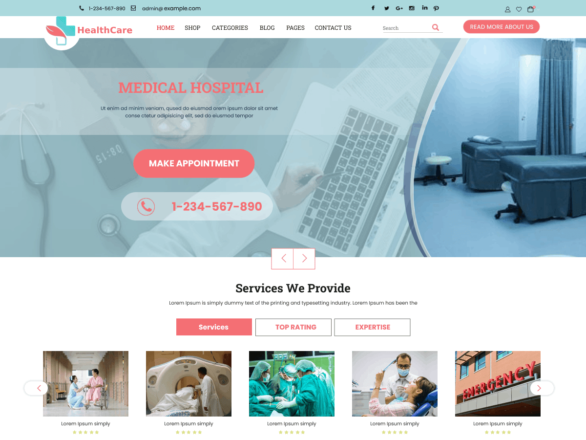 Expert Healthcare - Tema WordPress Expert Healthcare
