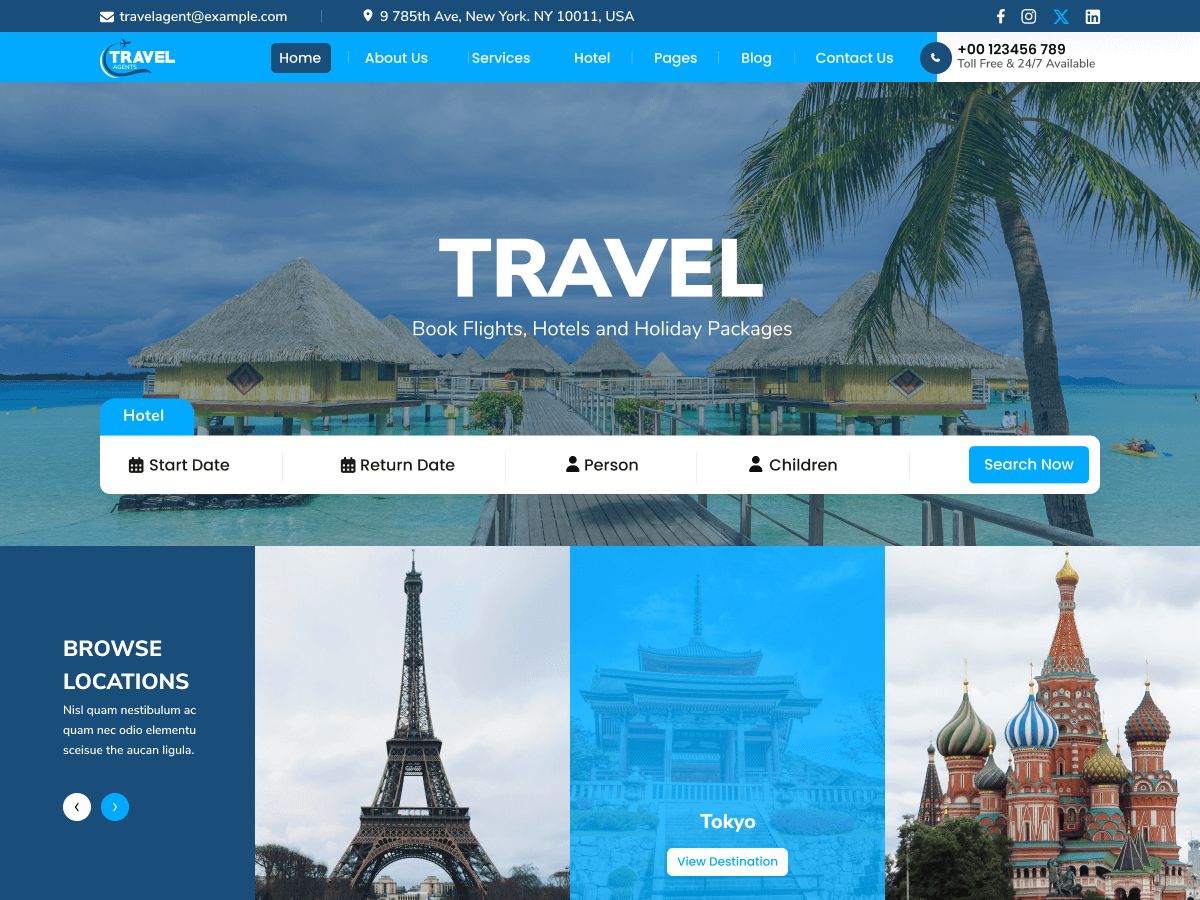 Expert Travel Agent - Tema WordPress Expert Travel Agent