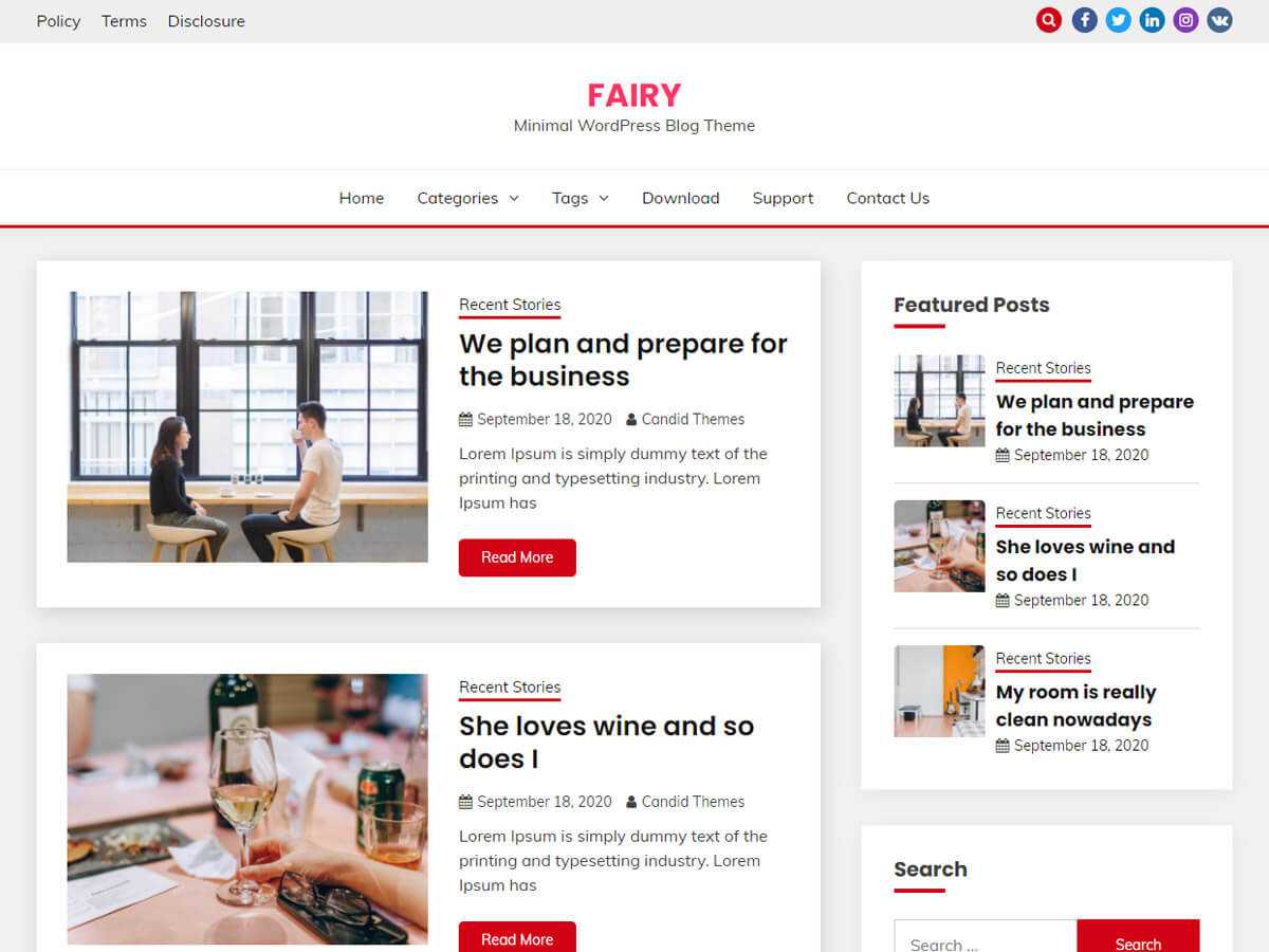 Fairy - Tema WordPress Fairy