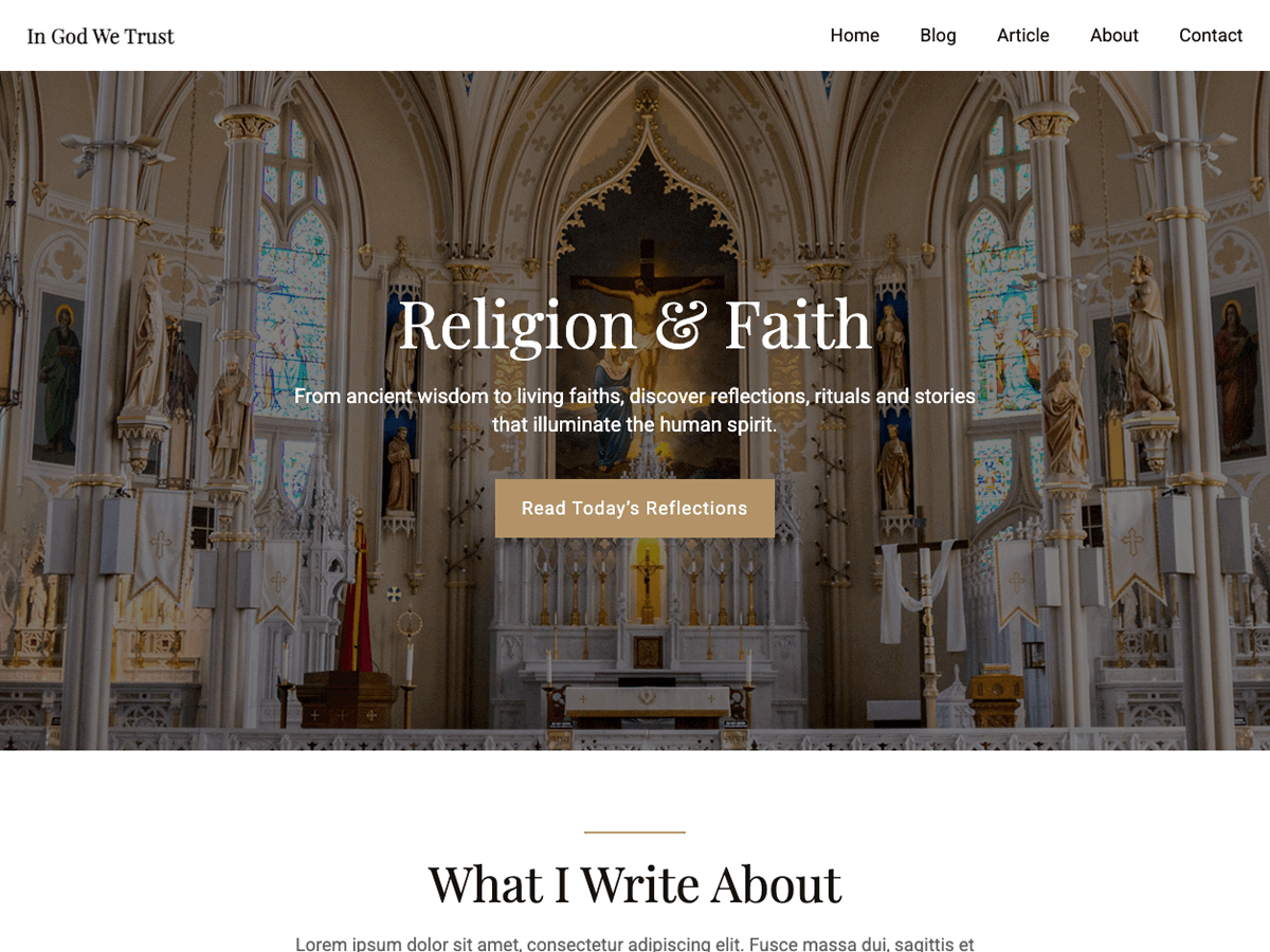 Faith and Religion