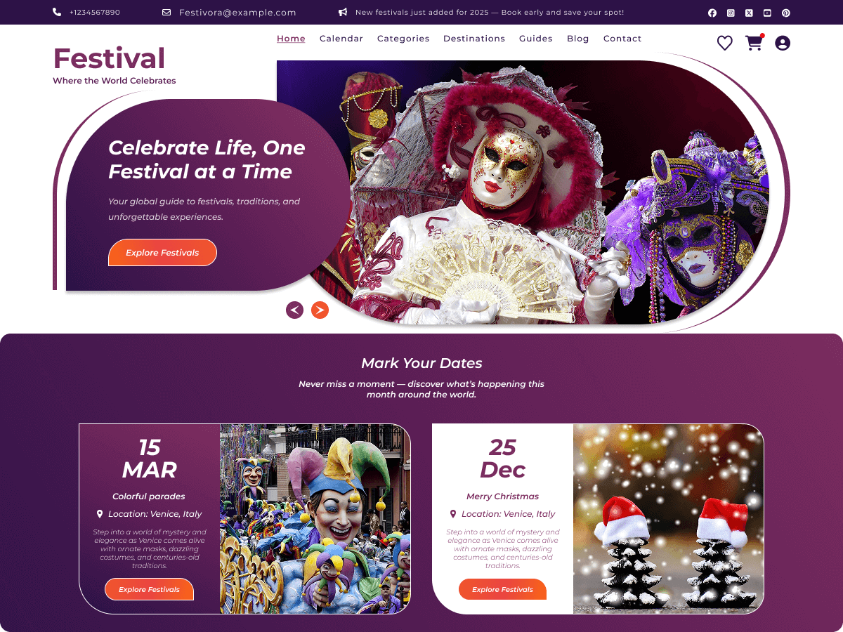 Festival Events - Tema WordPress Festival Events
