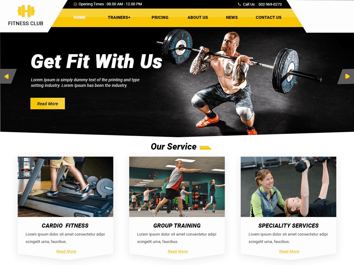 Fitness Club Gym - Tema WordPress Fitness Club Gym