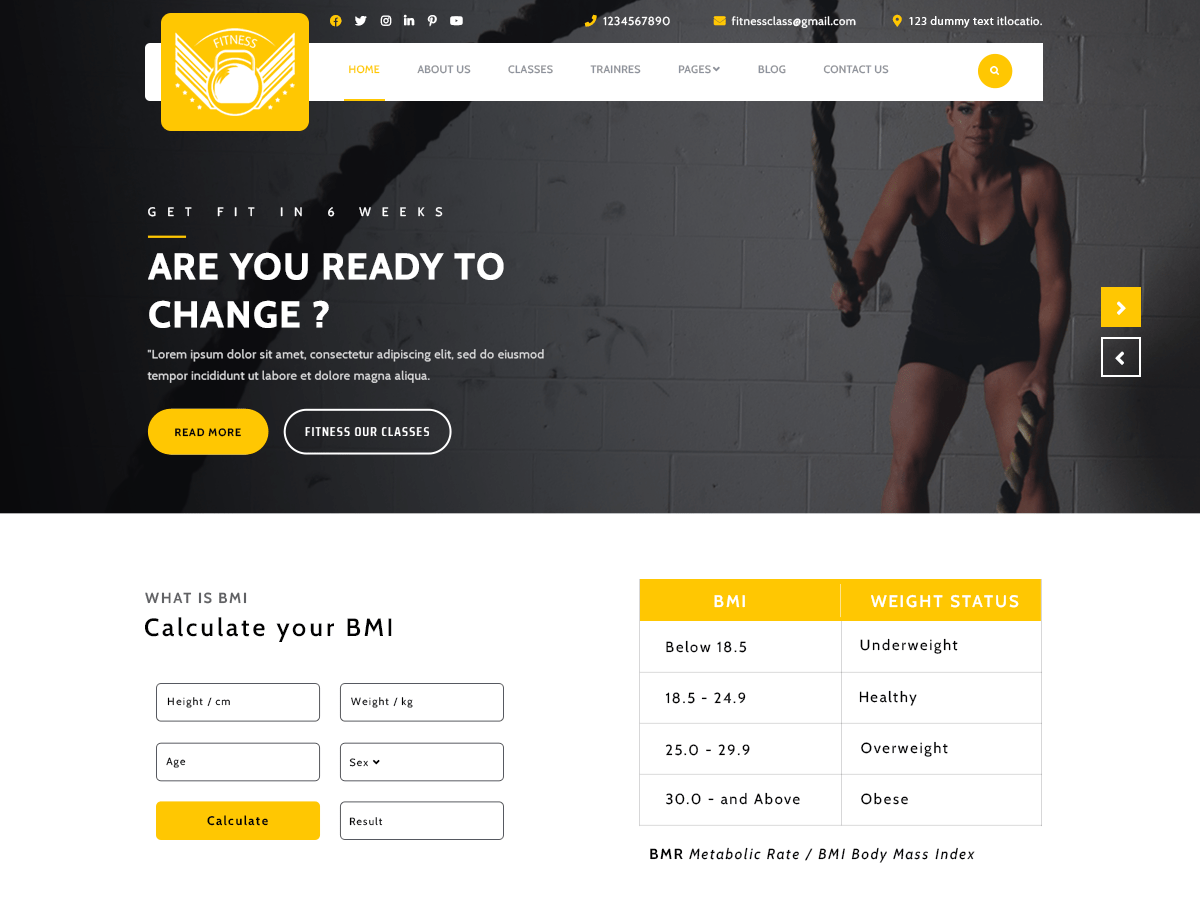 Fitness Crossfit - Tema WordPress Fitness Crossfit