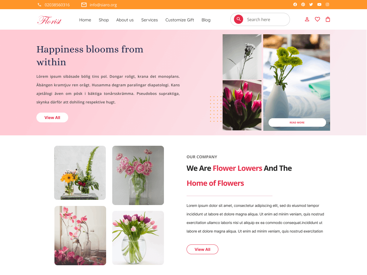 Florist Bouquet - Tema WordPress Florist Bouquet