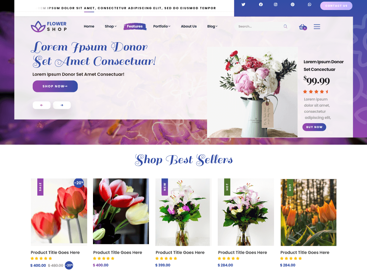 Florist Flower Shop - Tema WordPress Florist Flower Shop