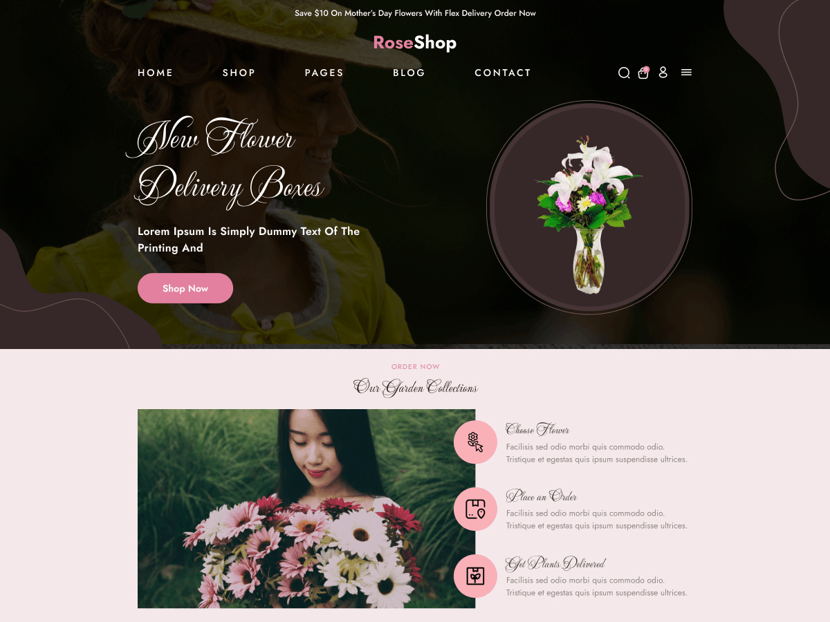 Flower Delivery Shop - Tema WordPress Flower Delivery Shop