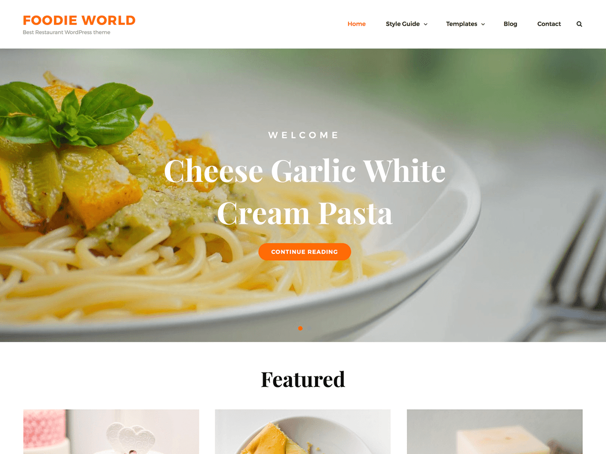 Foodie World - Tema WordPress Foodie World