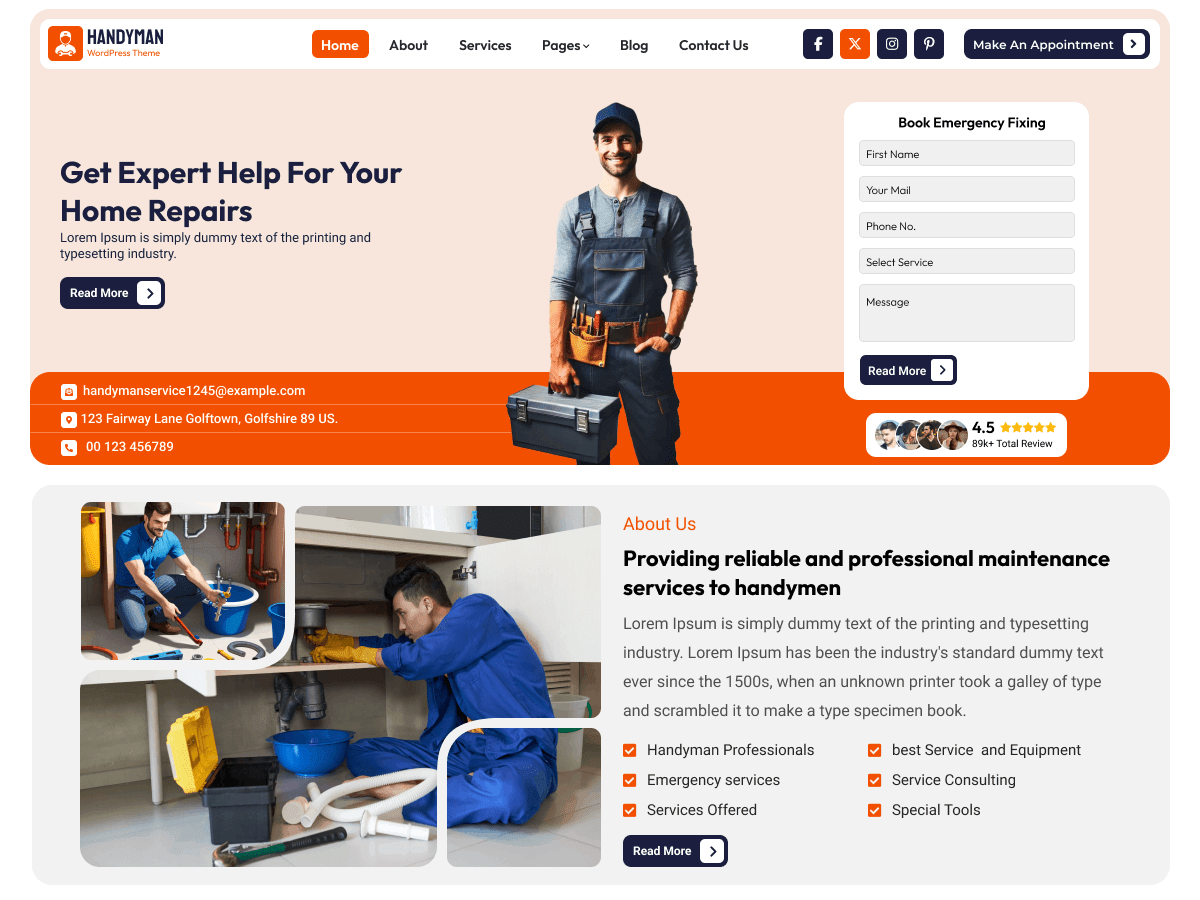 FSE Handyman - Tema WordPress FSE Handyman
