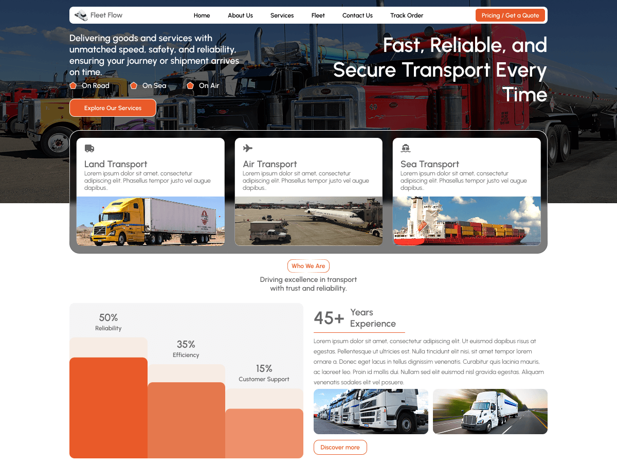 FSE Transportation Company - Tema WordPress FSE Transportation Company