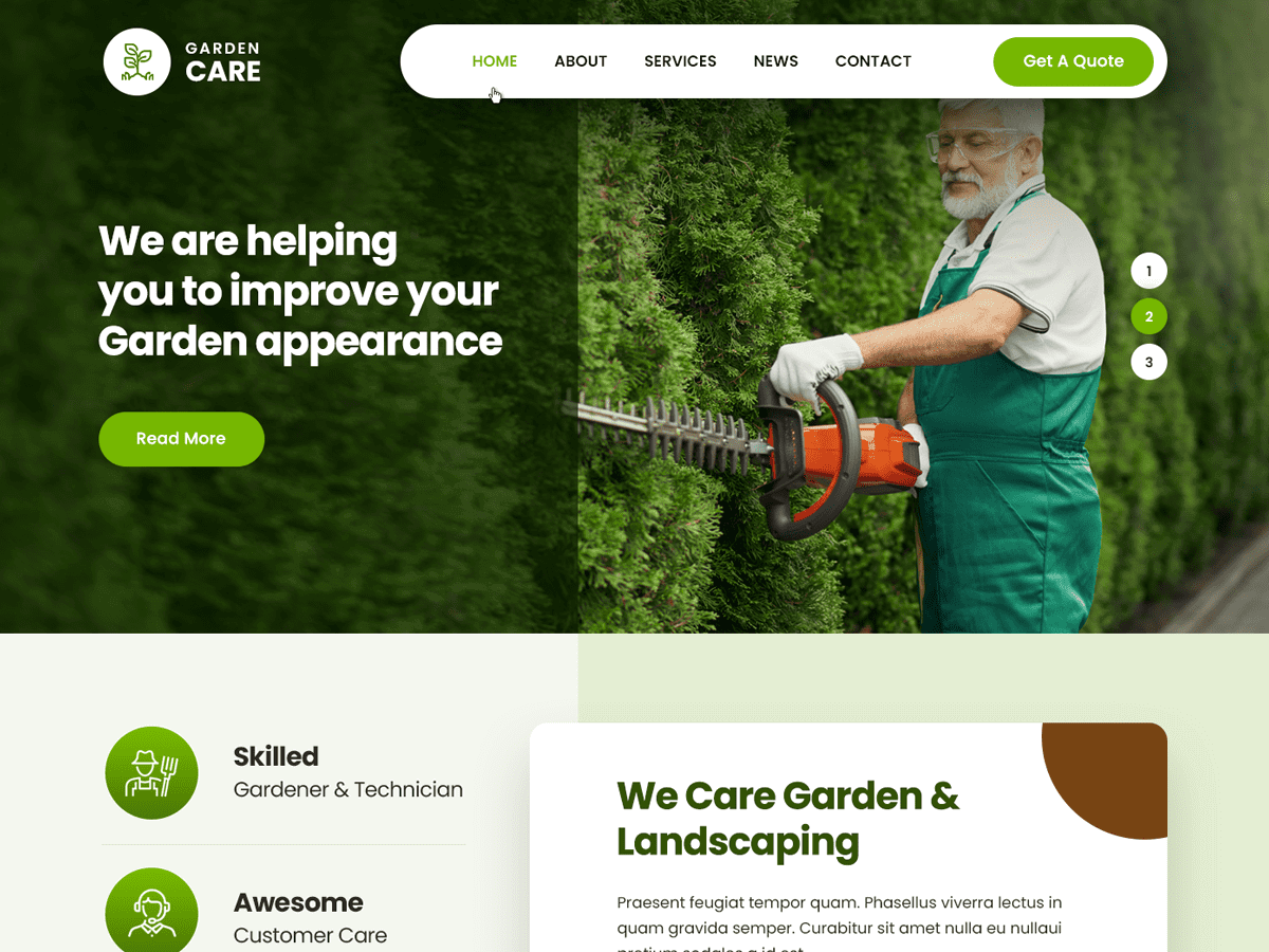 Garden Care Lite - Tema WordPress Garden Care Lite
