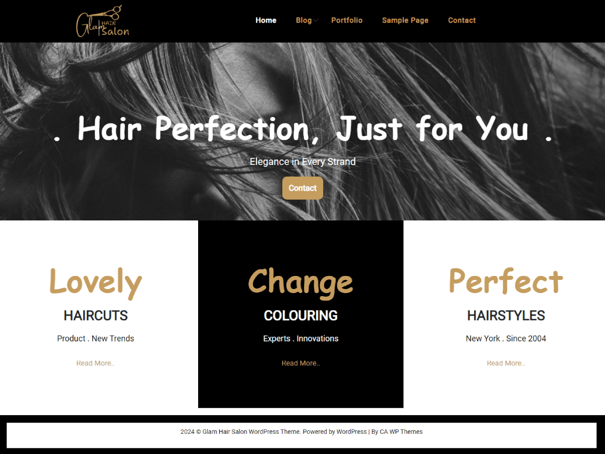 Glam Hair Salon - Tema WordPress Glam Hair Salon