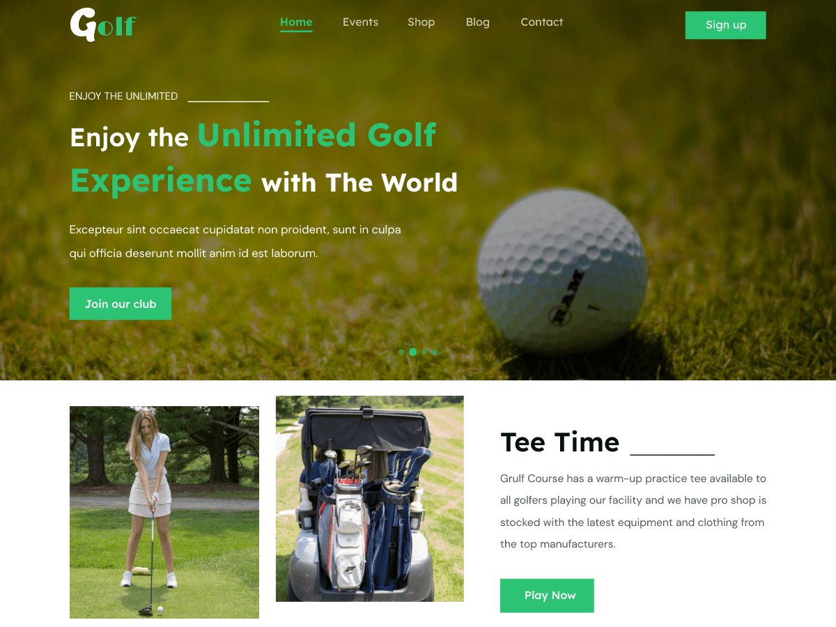 Golf Course - Tema WordPress Golf Course