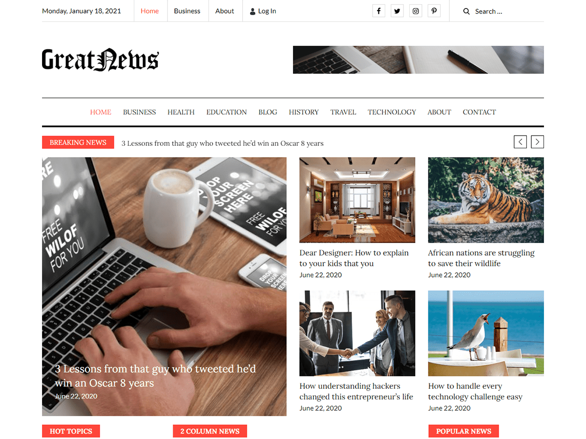 Greatnews - Tema WordPress Greatnews