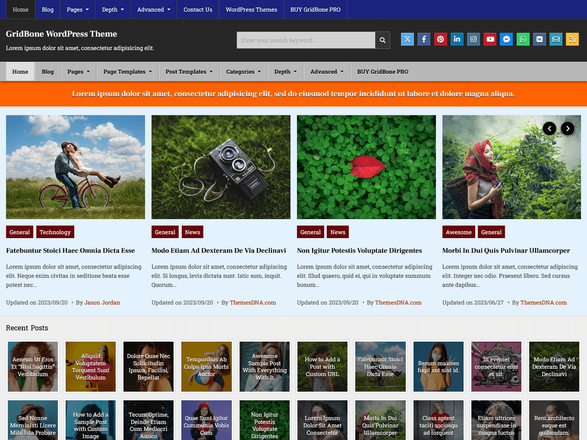 GridBone - Tema WordPress GridBone