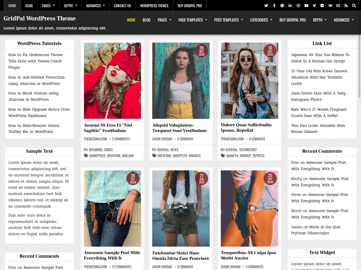 GridPal - Tema WordPress GridPal