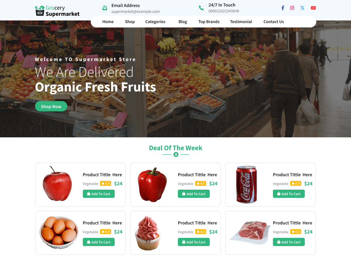 Grocery Supermarket Chain - Tema WordPress Grocery Supermarket Chain