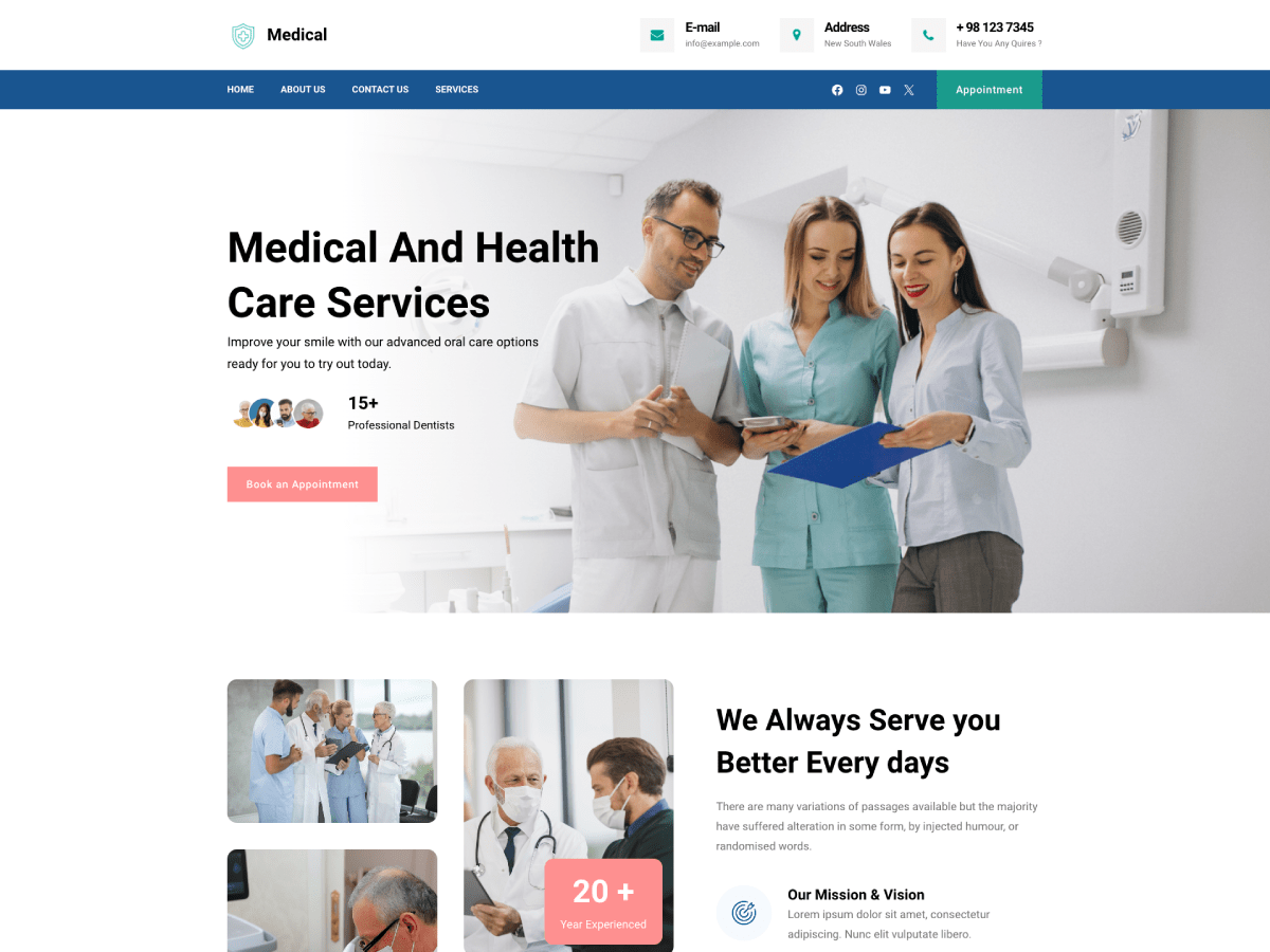 Gutenify Health Clinic - Tema WordPress Gutenify Health Clinic