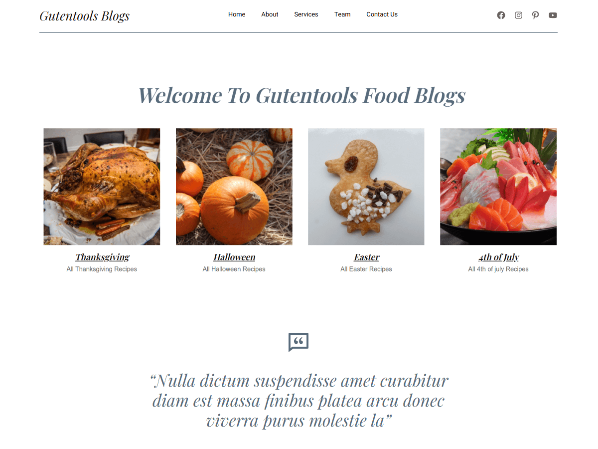 Gutentools Food Blog - Tema WordPress Gutentools Food Blog