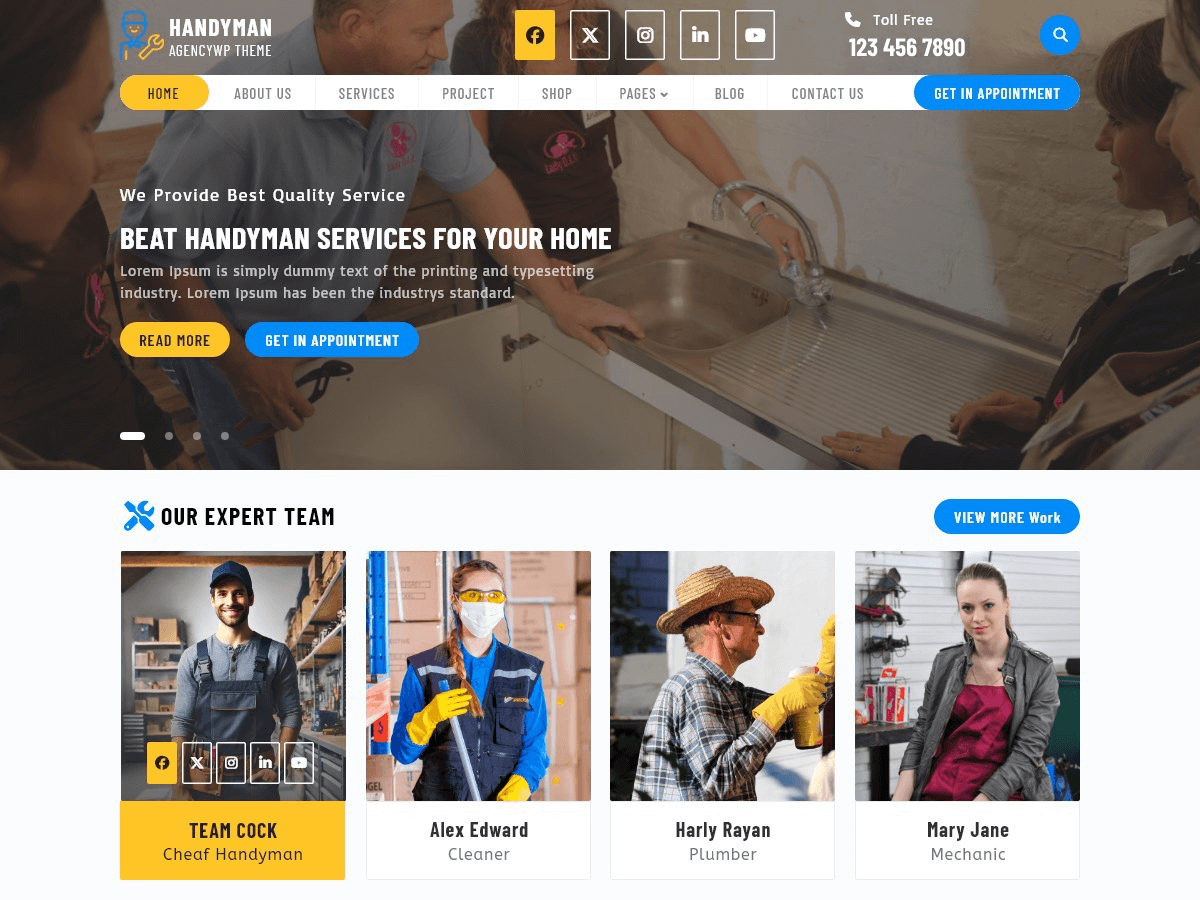 Handyman Agency - Tema WordPress Handyman Agency