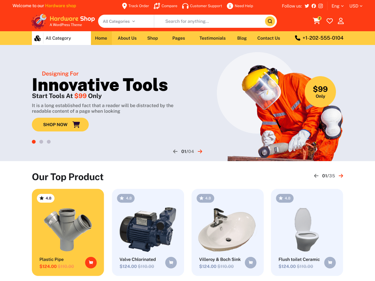 Hardware Tools Store - Tema WordPress Hardware Tools Store
